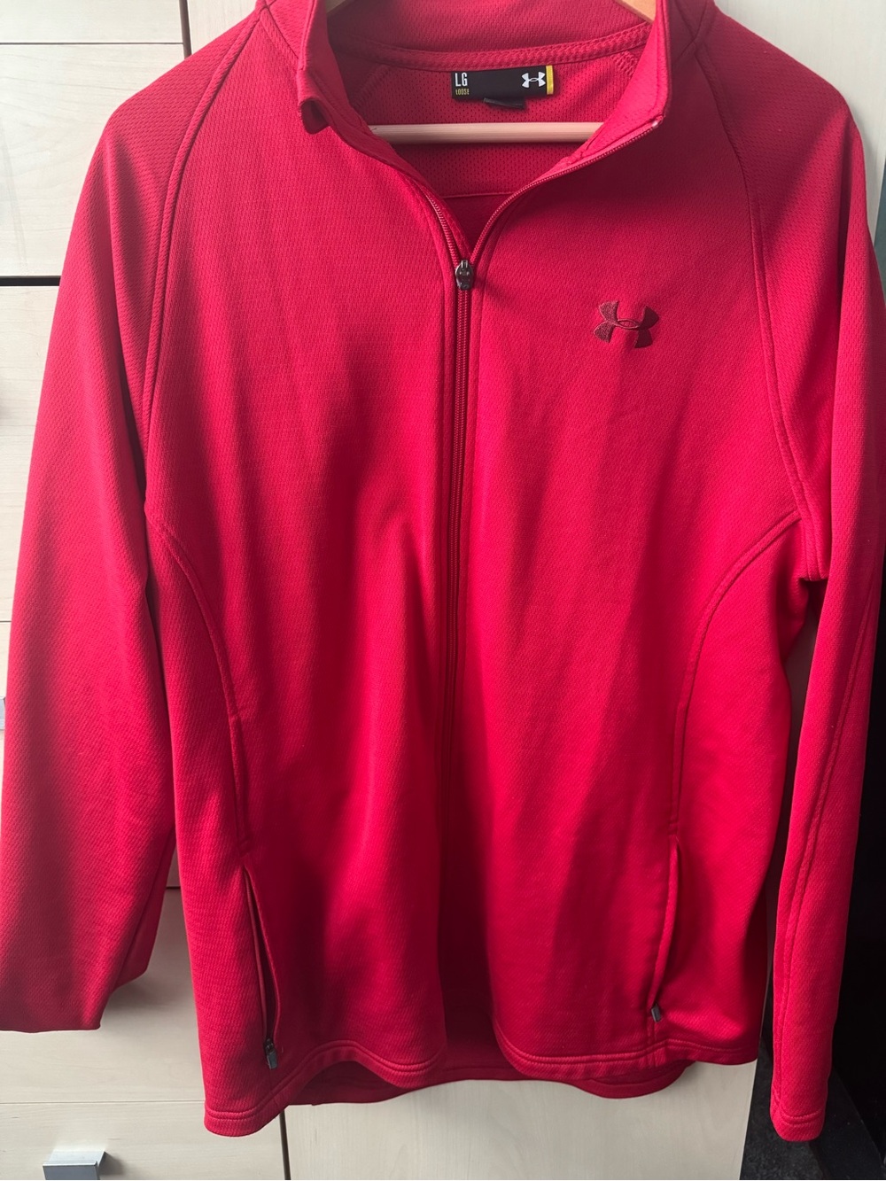 Under Armour Men’s Red Lightweight Full-Zip Shirt Jacket L